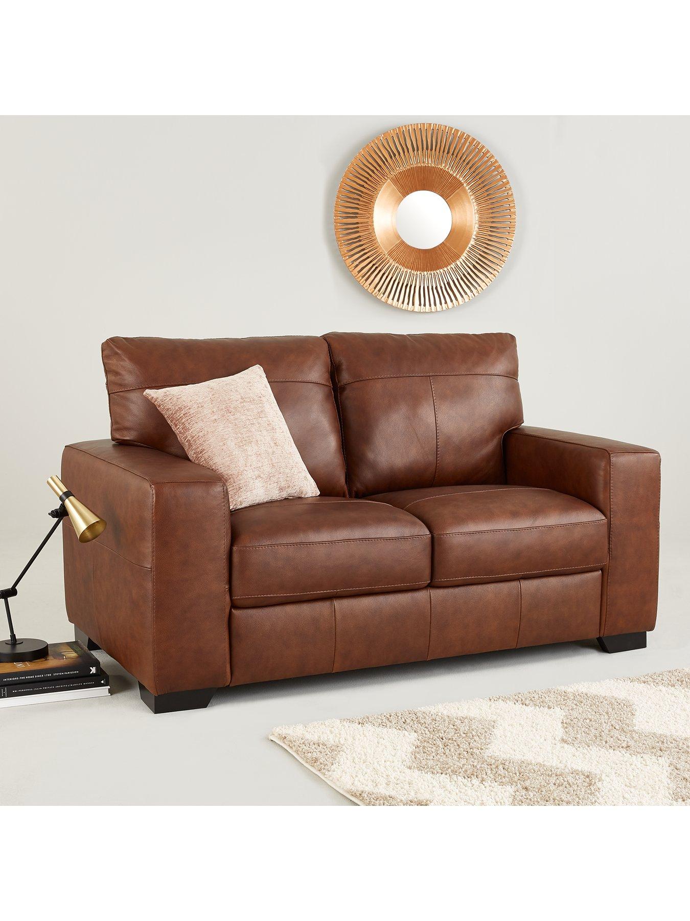 Hampshire 2 Seater Premium Leather Sofa very.co.uk