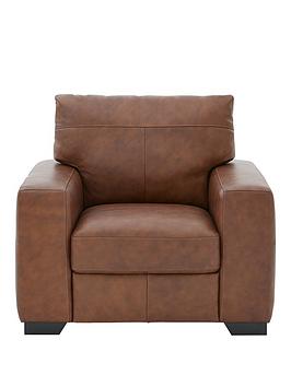 Product photograph of Very Home Hampshire Italian Leather Armchair from very.co.uk