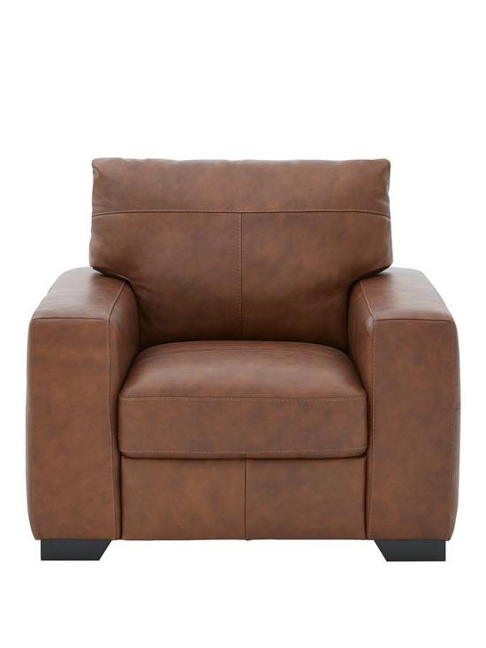 front image of hampshire-italian-leather-armchair