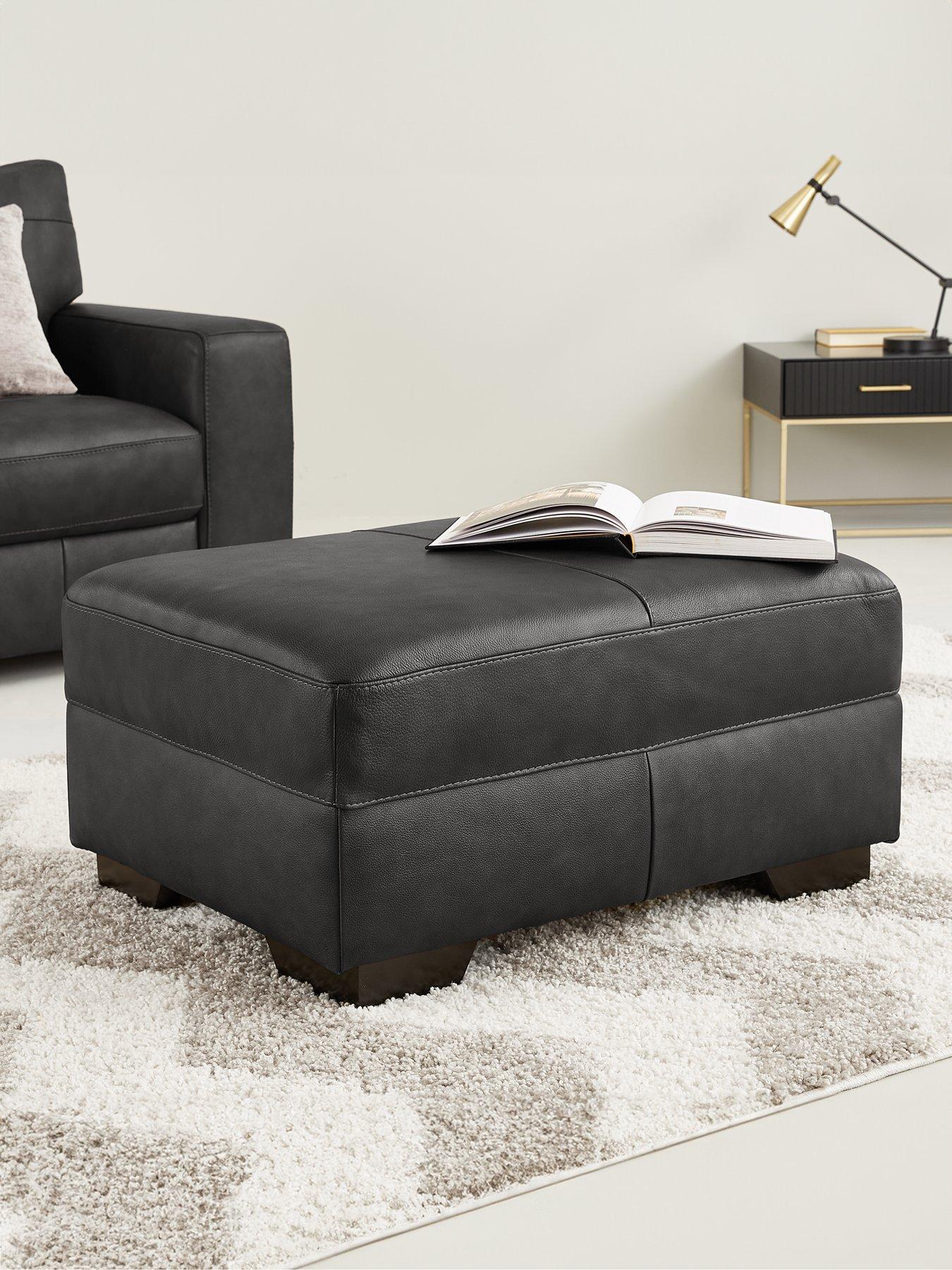 The Very Collection Hampshire Italian Leather Footstool - FSC® Certified