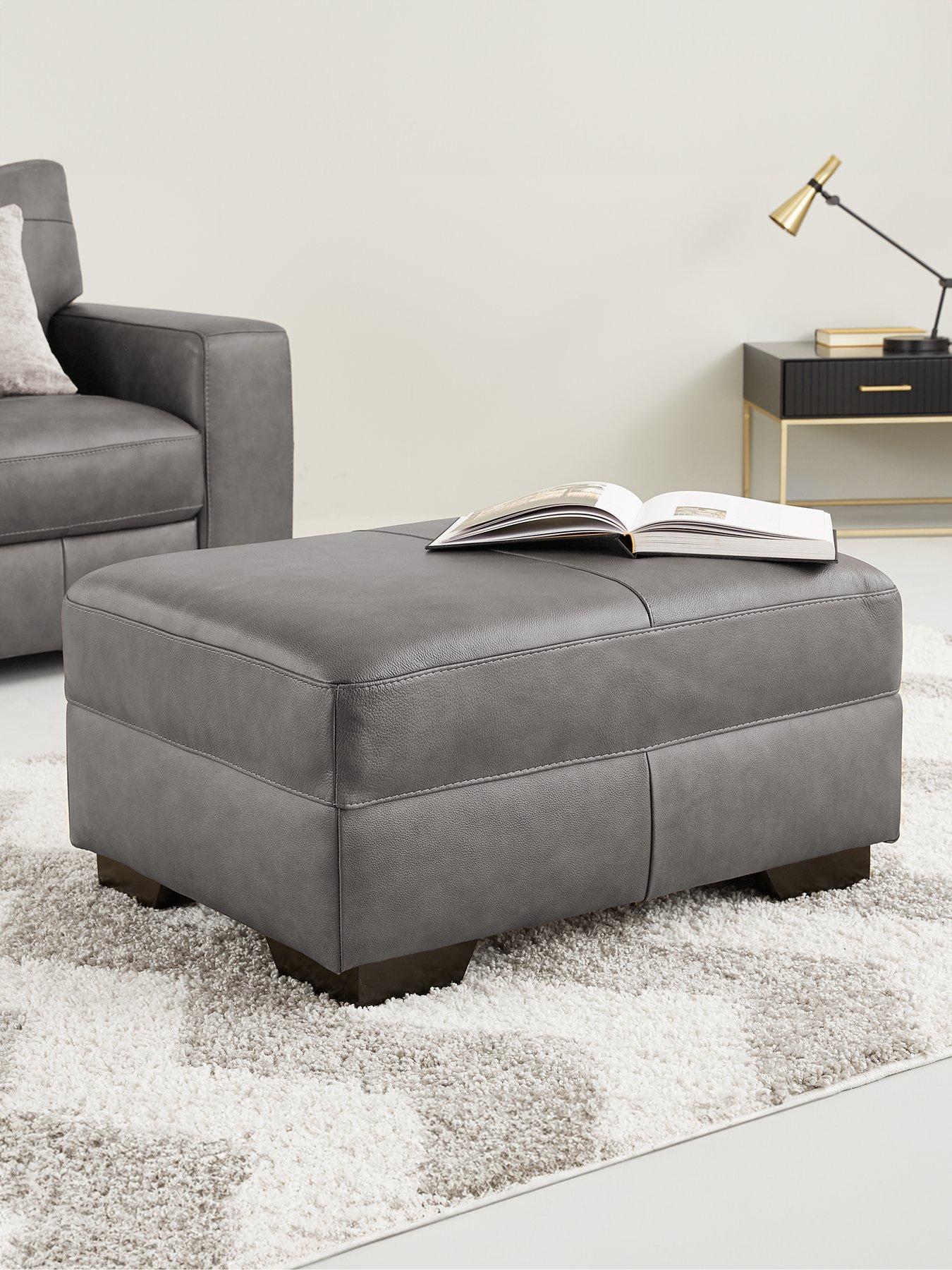 The Very Collection Hampshire Italian Leather Footstool - FSC® Certified