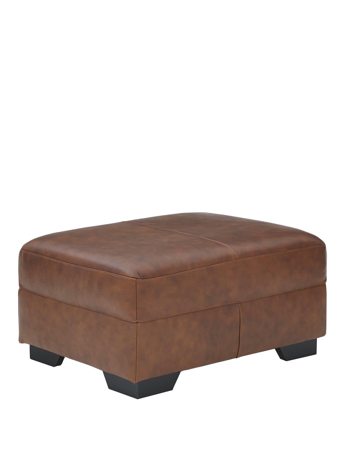 Image 3 of 6 of Very Home Hampshire&nbsp;Premium Leather Footstool&nbsp;- FSC Certified