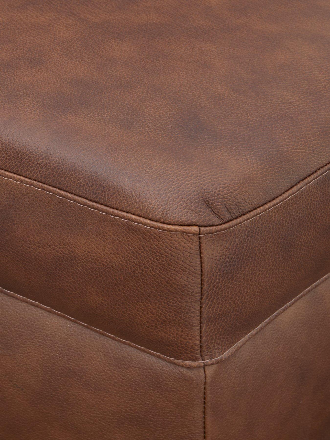 Image 4 of 6 of Very Home Hampshire&nbsp;Premium Leather Footstool&nbsp;- FSC Certified