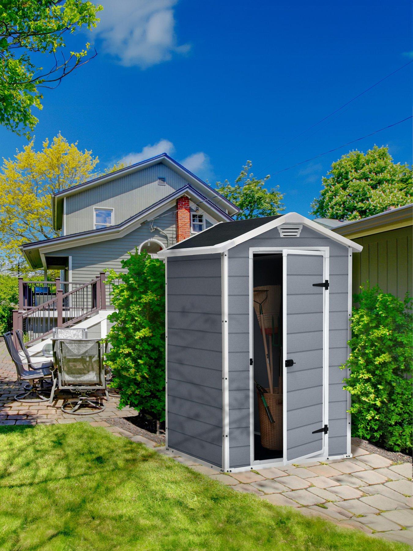 Product photograph of Keter 4x3 Ft Apex Manor Resin Shed from very.co.uk