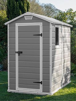Product photograph of Keter 4x6 Ft Apex Manor Resin Garden Shed from very.co.uk