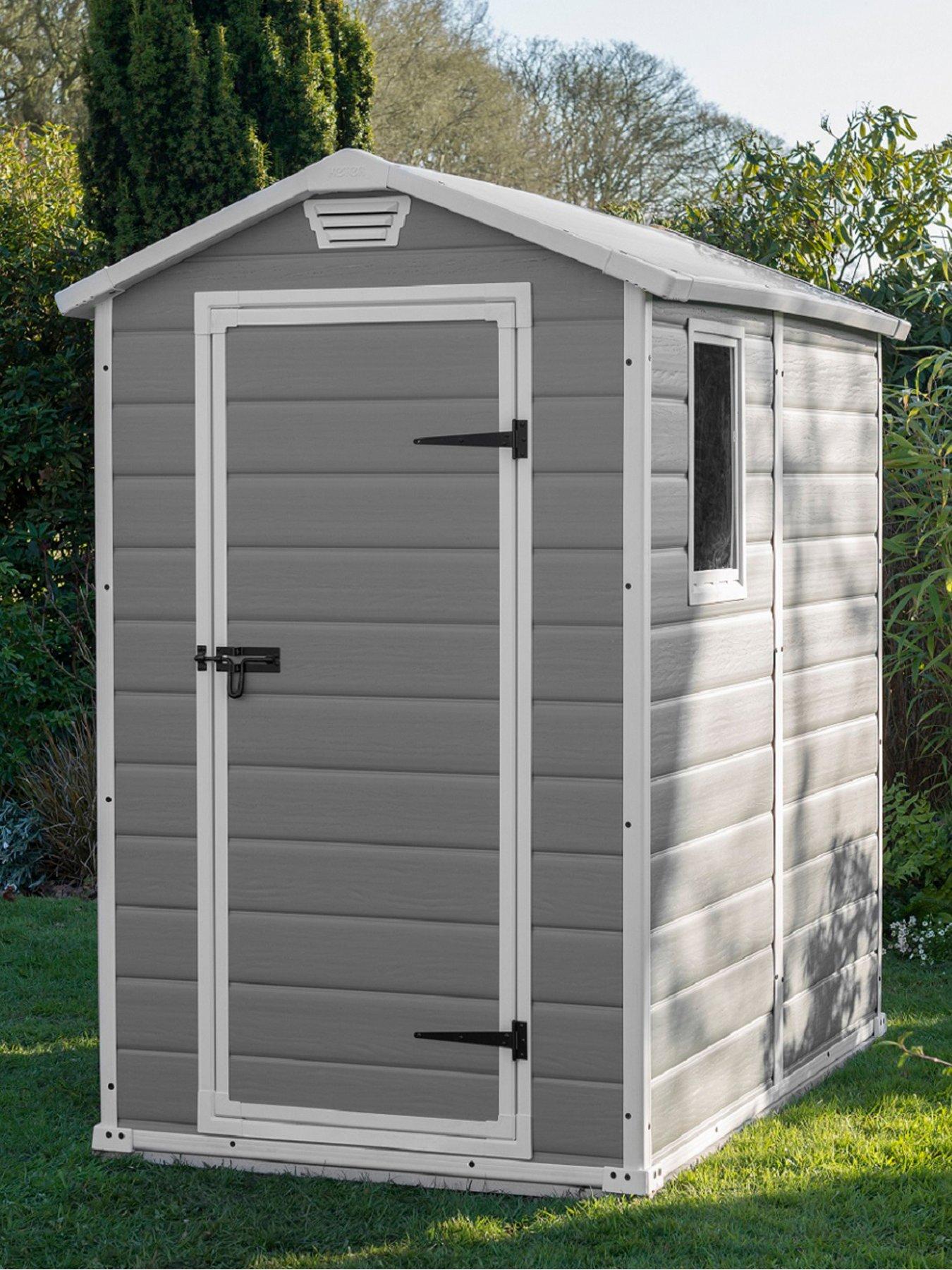 Keter 4x6 ft Apex Manor Resin Garden Shed | Very.co.uk