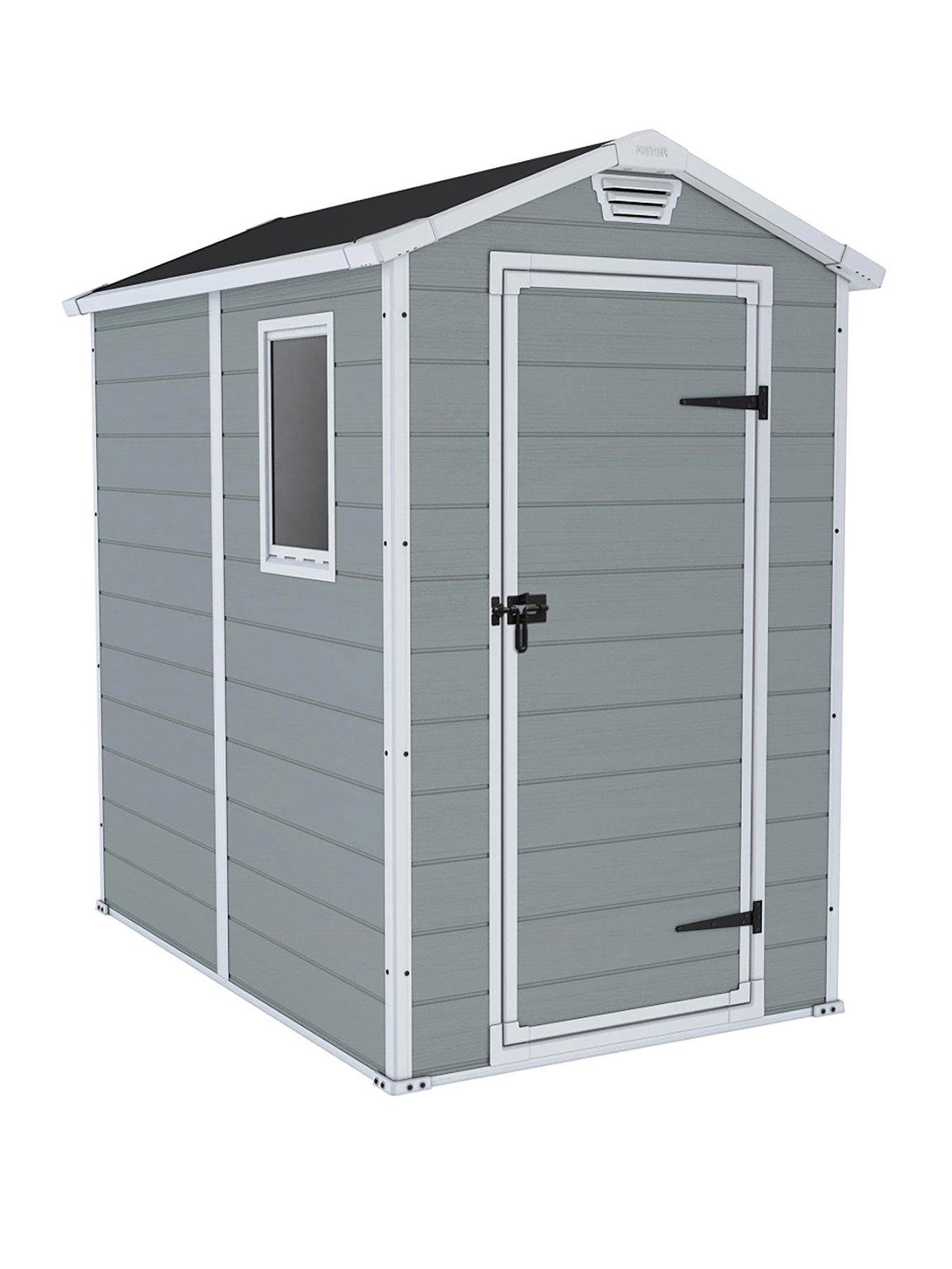 Keter 4x6 ft Apex Manor Resin Garden Shed | Very.co.uk