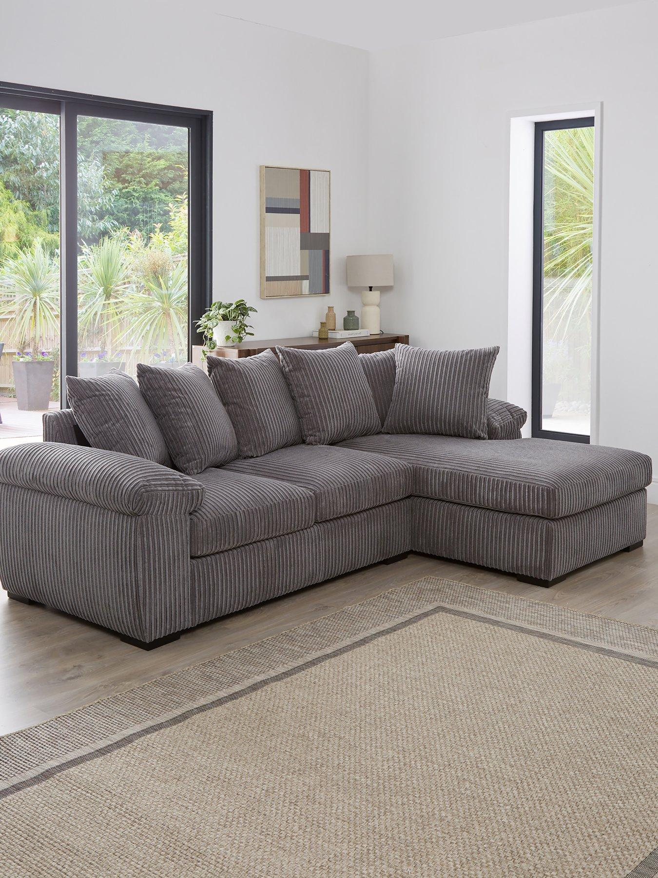 Very Home Amalfi 3 Seater Right Hand Scatter Back Fabric Corner Chaise Sofa - FSC® Certified