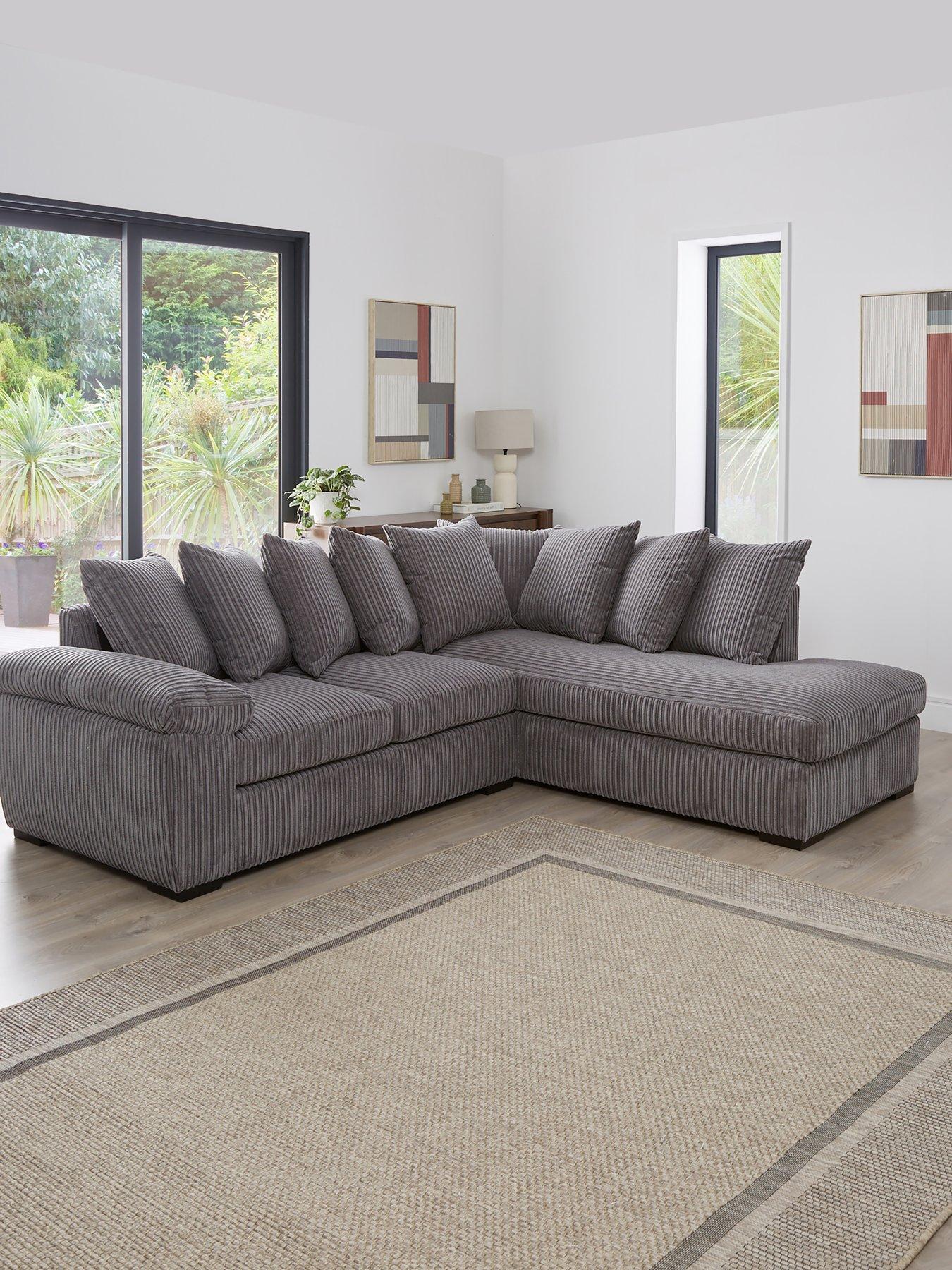 Very Home Amalfi Right Hand Scatter Back Fabric Corner Chaise Sofa - FSC® Certified