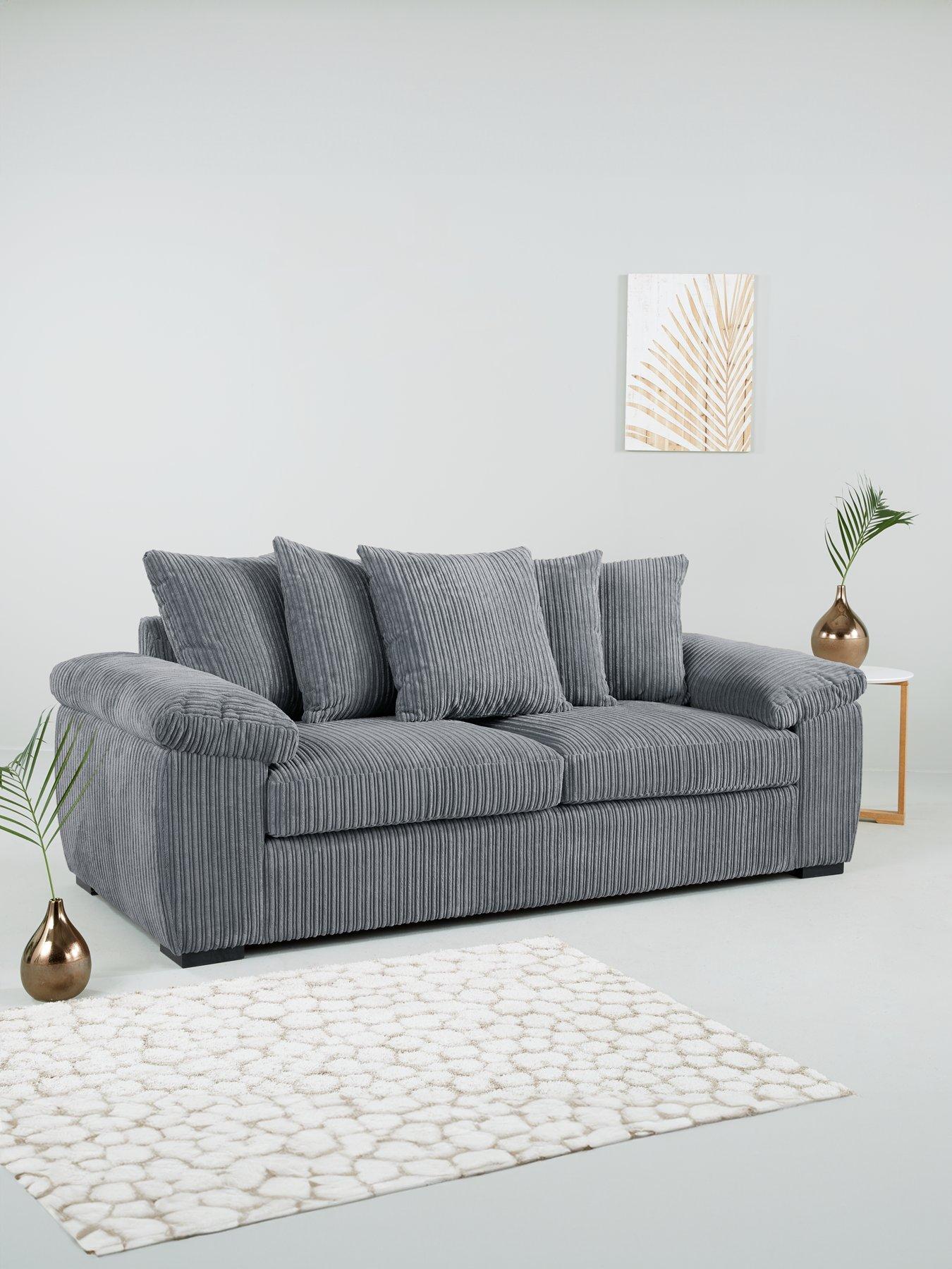 Dury fabric 3 seater outlet scatter back sofa