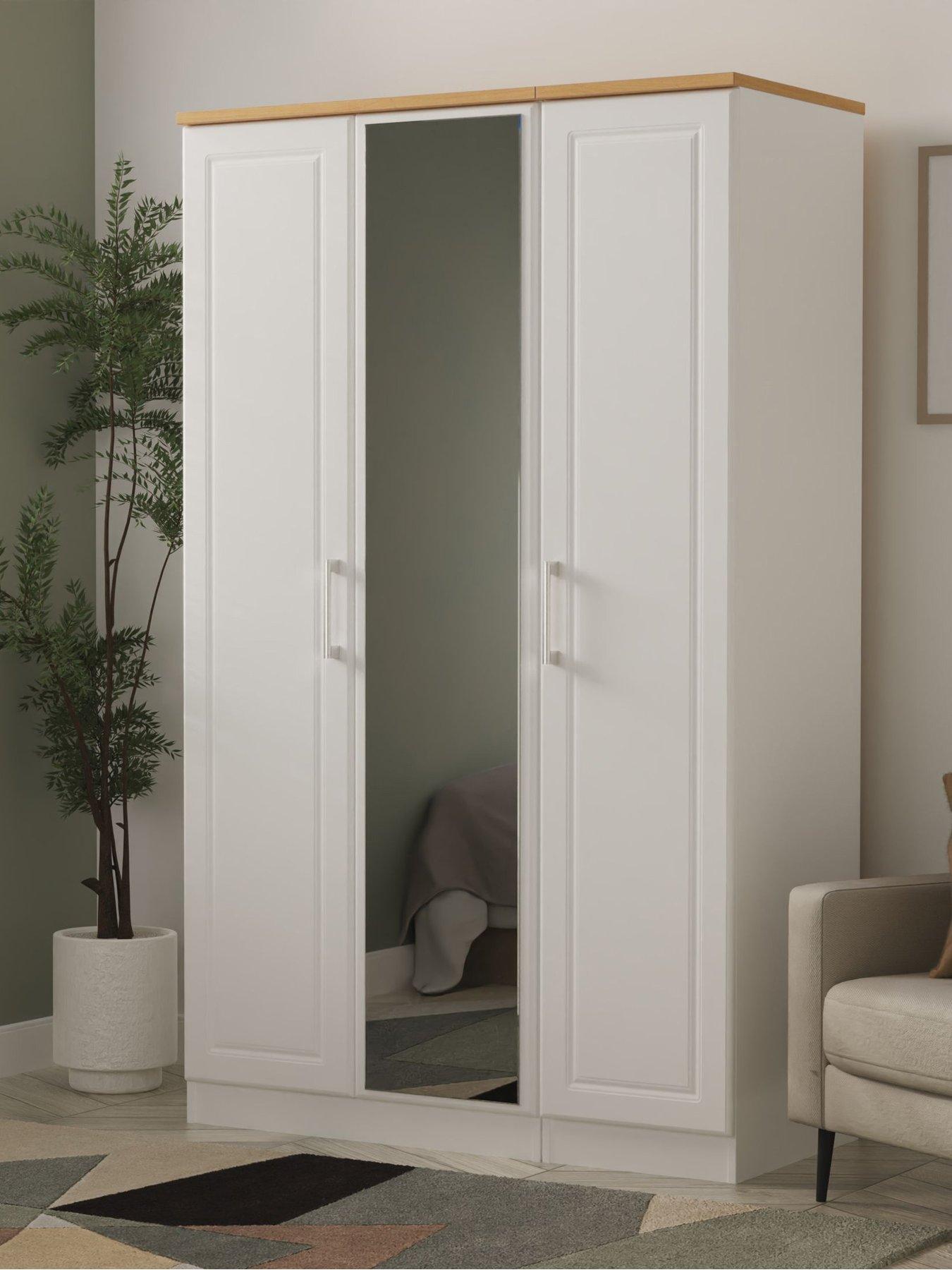 undefined Regent Part Assembled 3 Door Mirrored Wardrobe - FSC® Certified