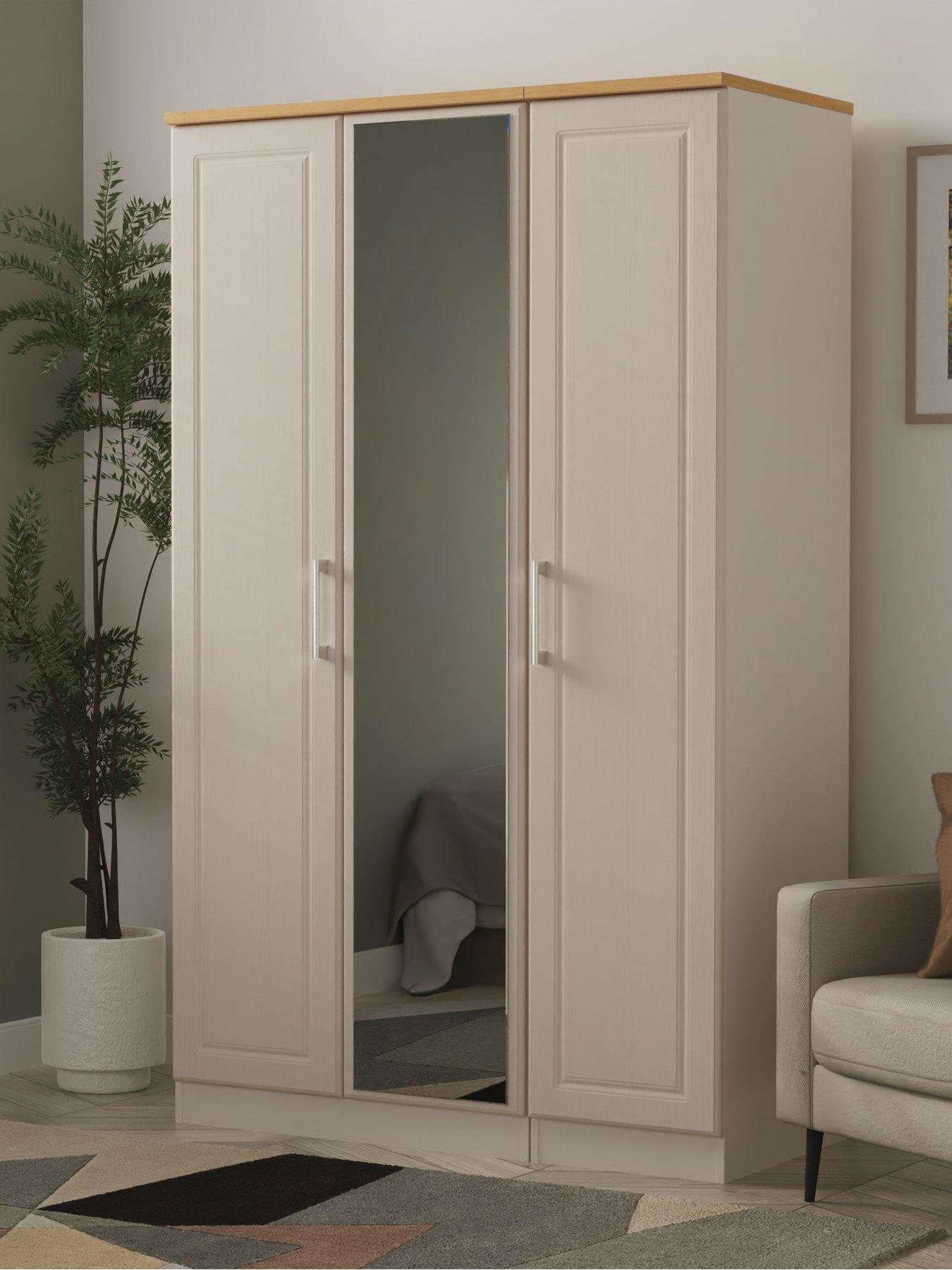 undefined Regent Part Assembled 3 Door Mirrored Wardrobe - FSC® Certified