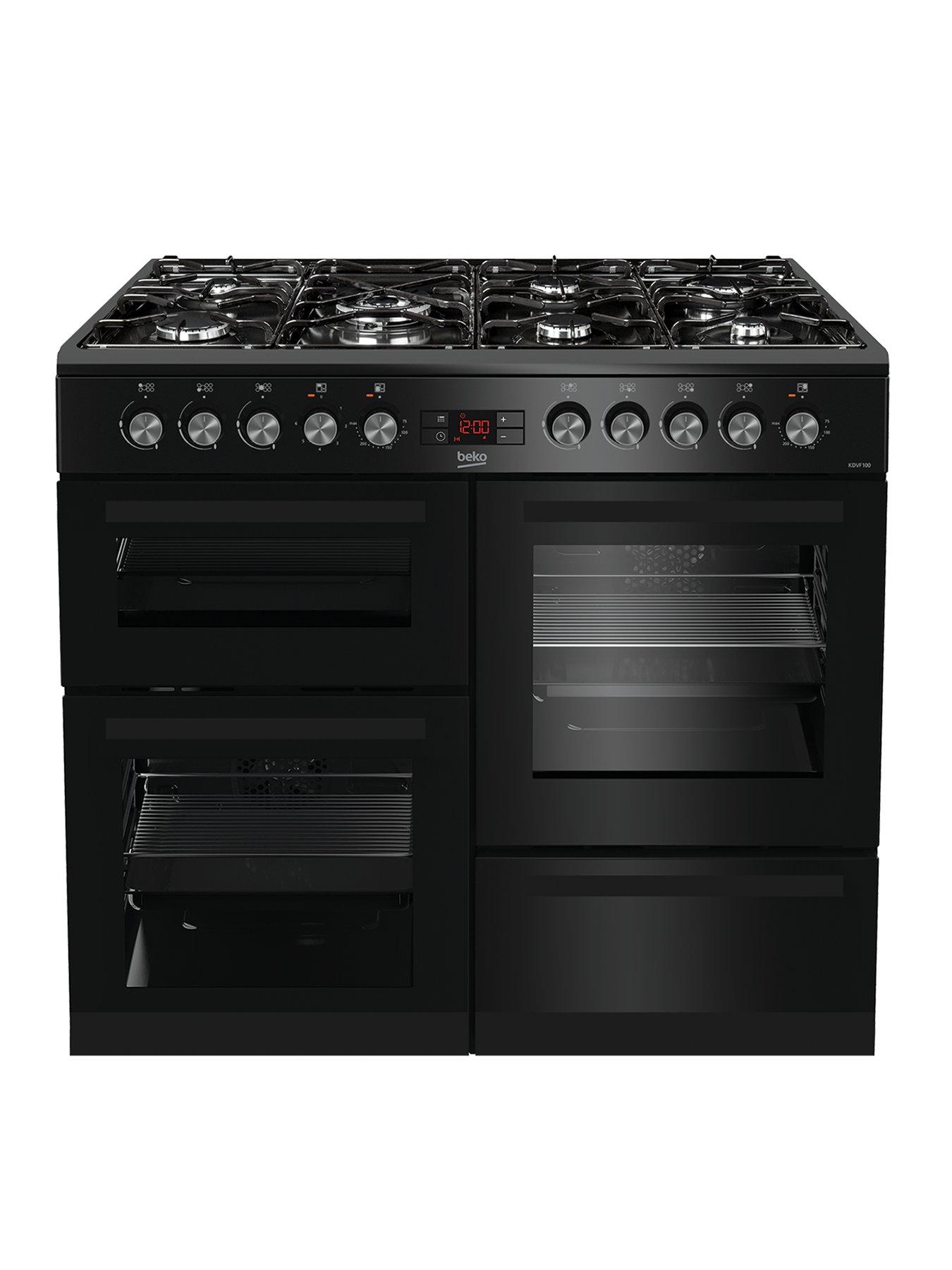 Beko Kdvf100K 100Cm Wide Dual Fuel Range Cooker - Black - Rangecooker With Connection