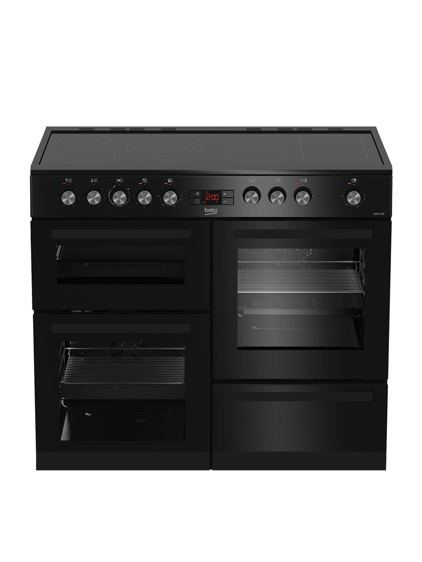 Beko Kdvc100K 100Cm Wide Electric Range Cooker - Black - Rangecooker With Connection