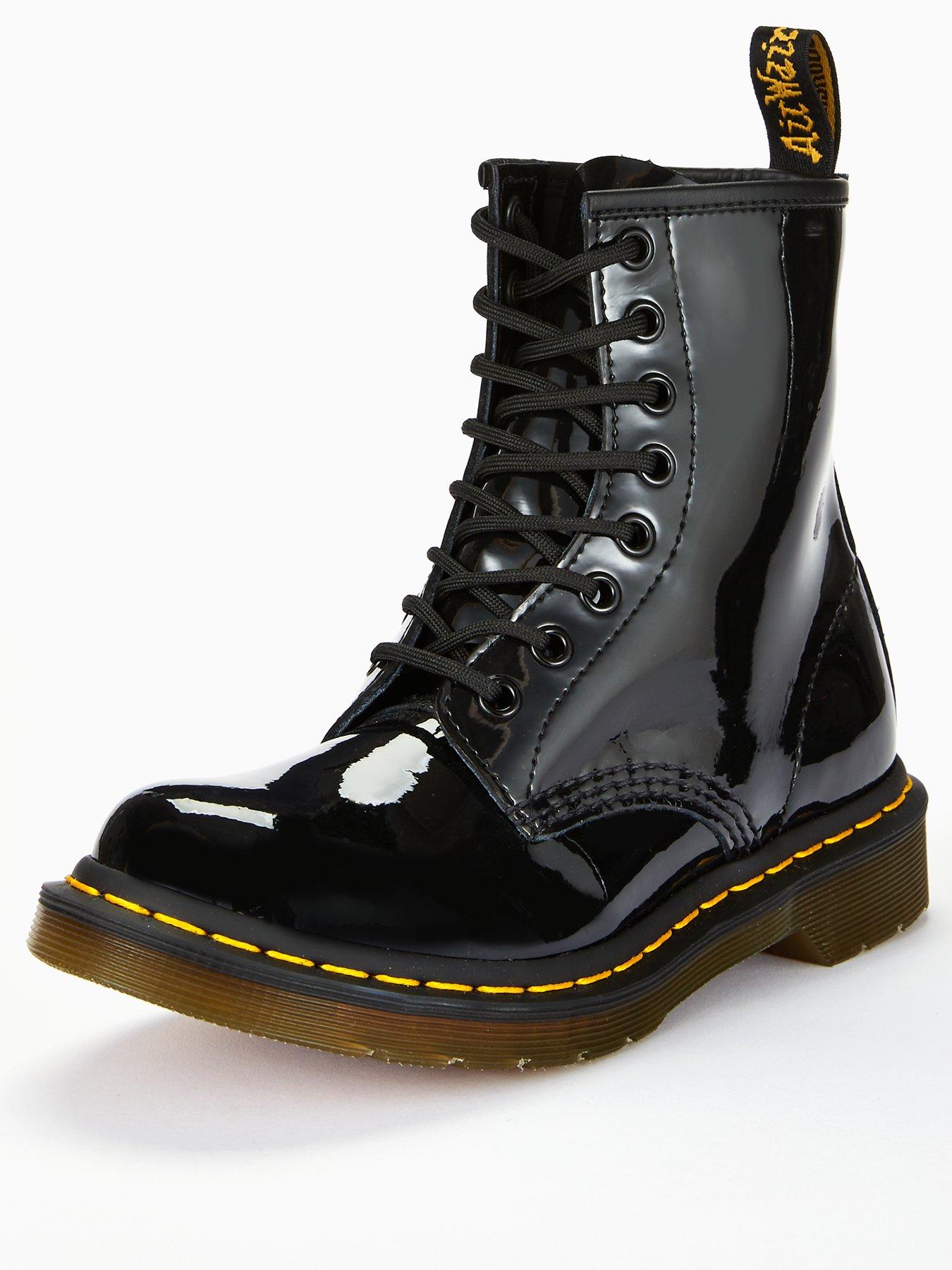 black patent boots uk