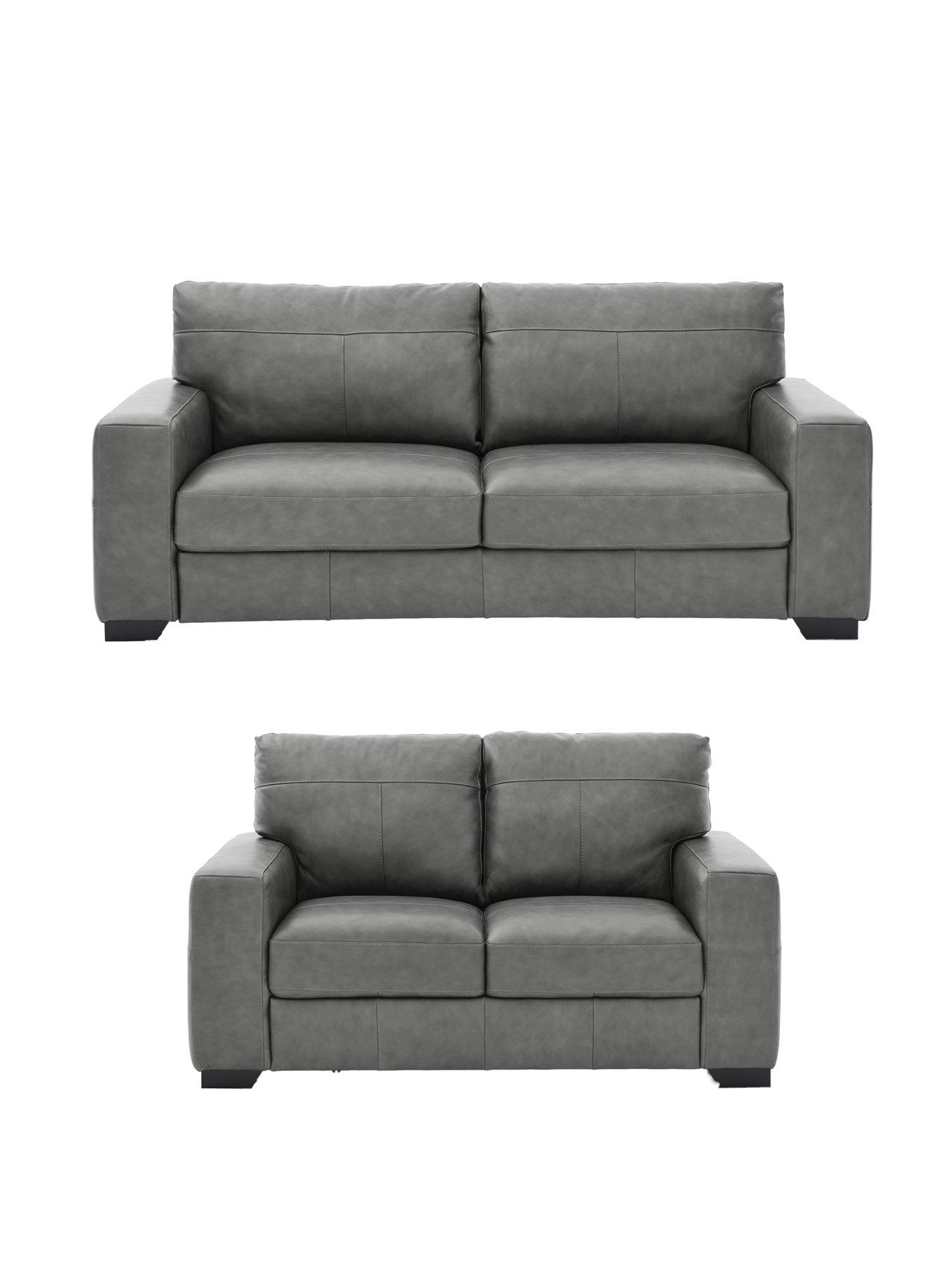 The Very Collection: Hampshire Italian Leather 3 Seater + 2 Seater Sofa Set - FSC&reg; Certified
