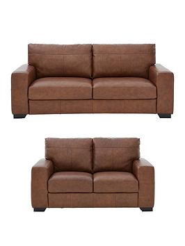 Hampshire 3 Seater + 2 Seater Italian Leather Sofa Set (Buy And Save!)