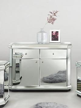 Product photograph of Very Home Plinth Mirrored Ready Assembled Compact Sideboard from very.co.uk