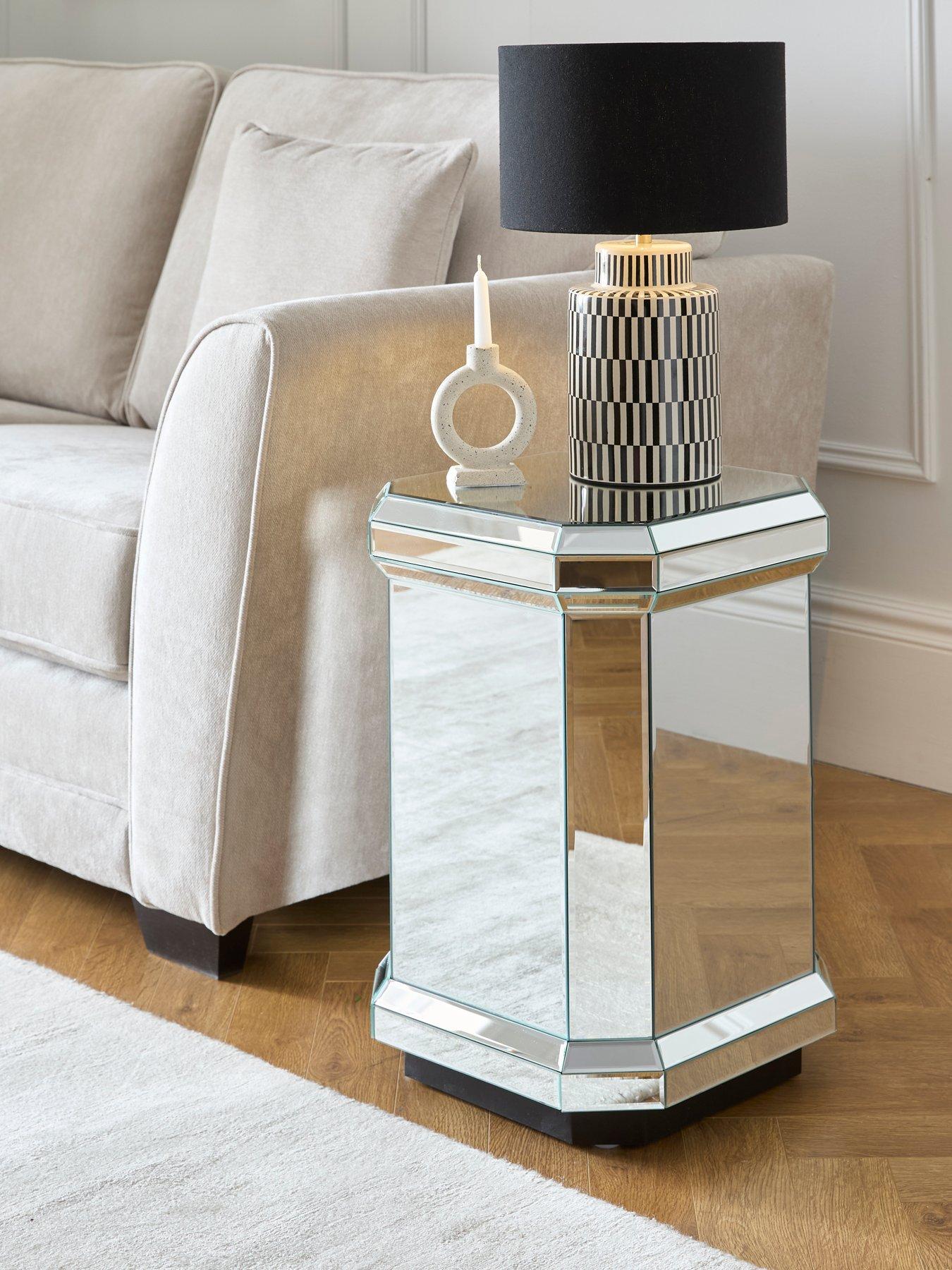 Image 1 of 6 of Very Home Plinth Ready Assembled Mirrored&nbsp;Lamp Table&nbsp;- FSC&reg; Certified