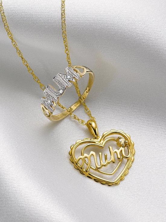 back image of love-gold-9-carat-yellow-gold-diamond-set-mum-ring