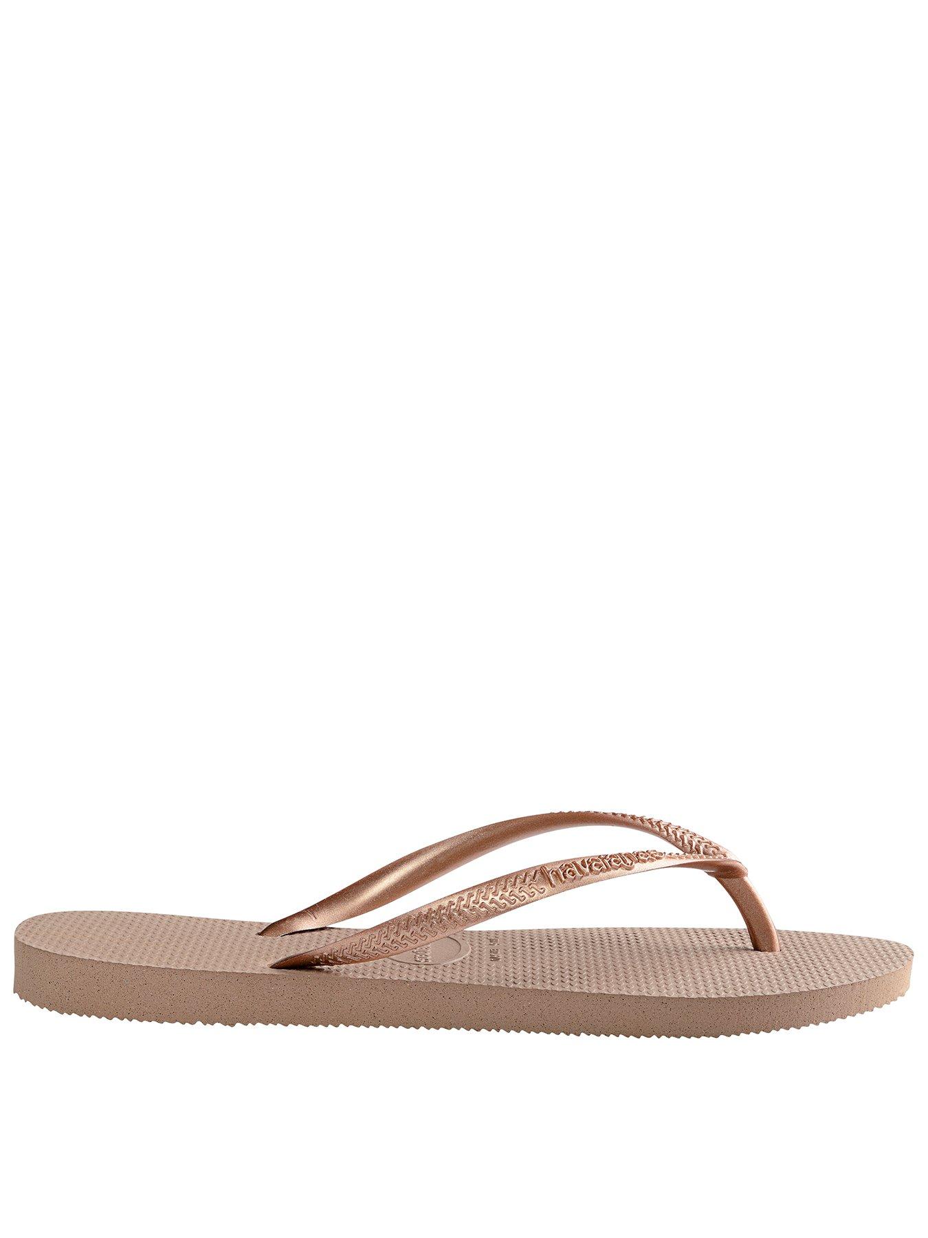 havaianas gold slim flip flops