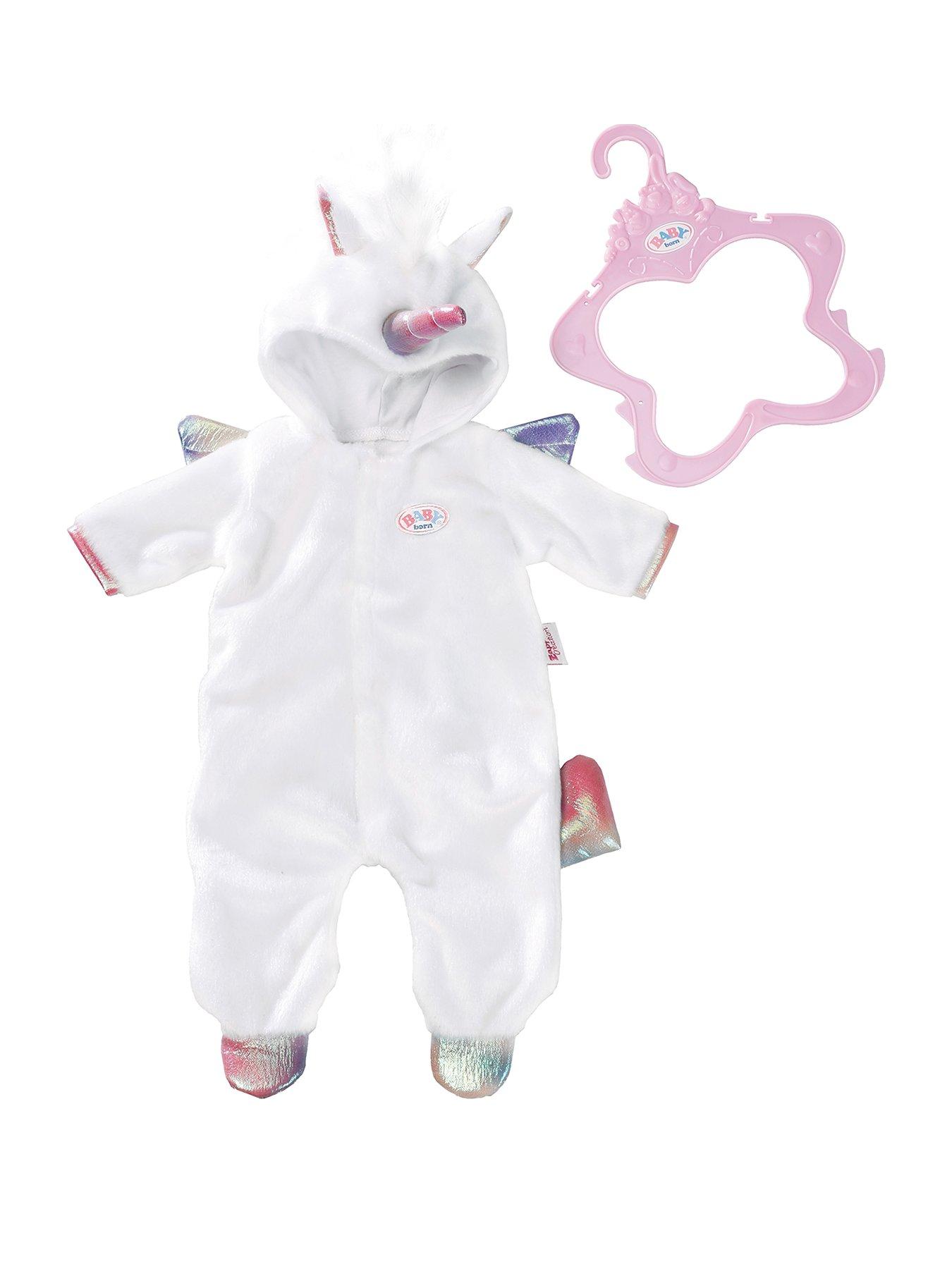 baby born unicorn onesie and accessory set