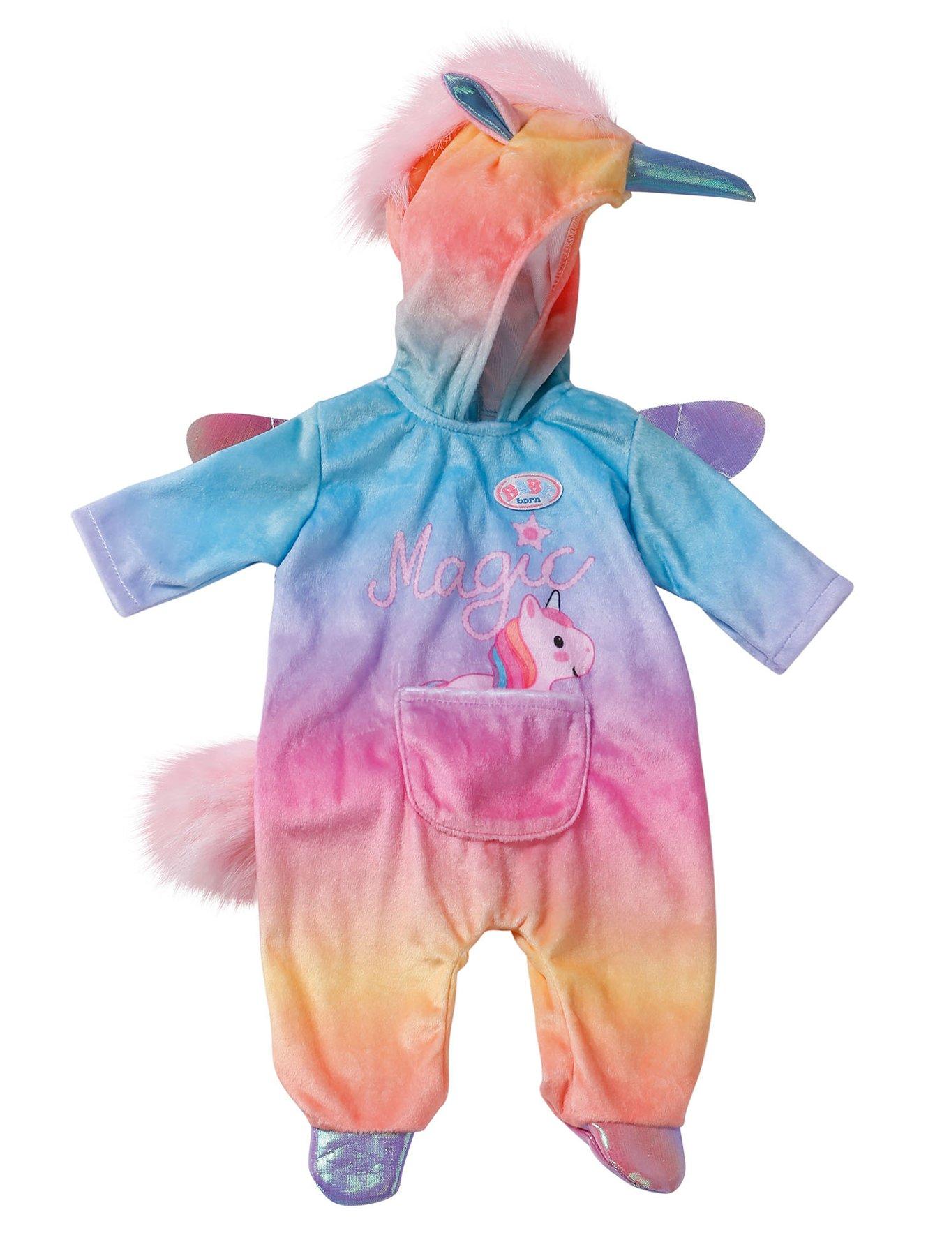 baby born unicorn onesie and accessory set