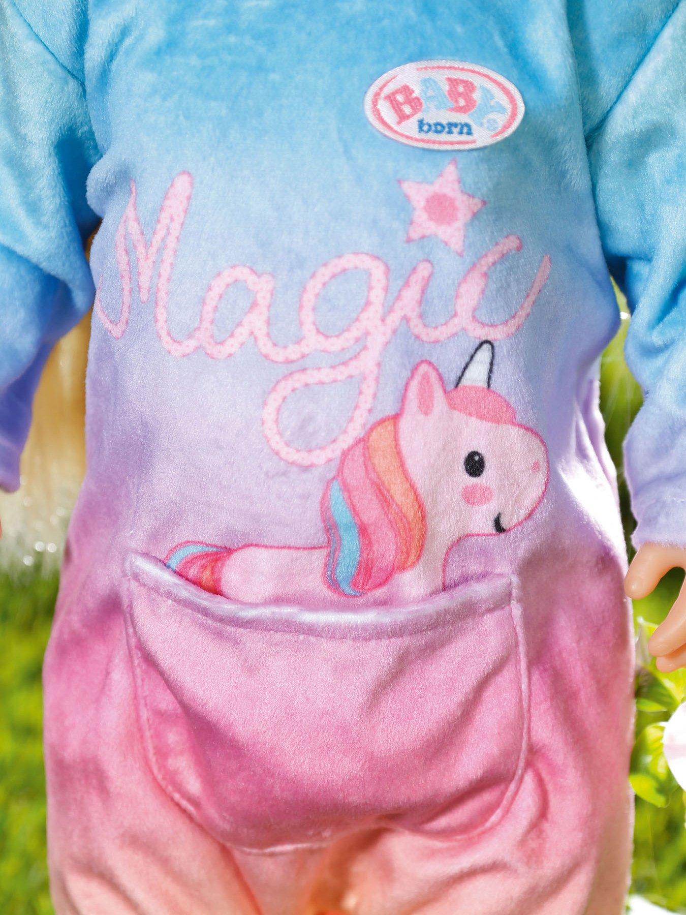 baby born unicorn onesie and accessory set