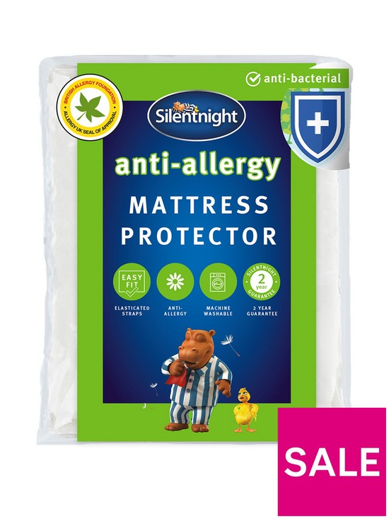 front image of silentnight-anti-allergy-anti-bacterial-mattress-protector