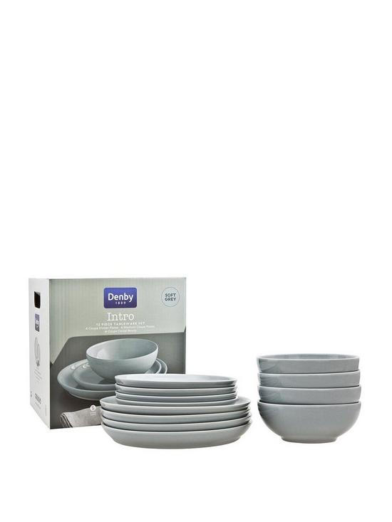 front image of denby-intro-12-piece-dinner-set-ndash-soft-grey