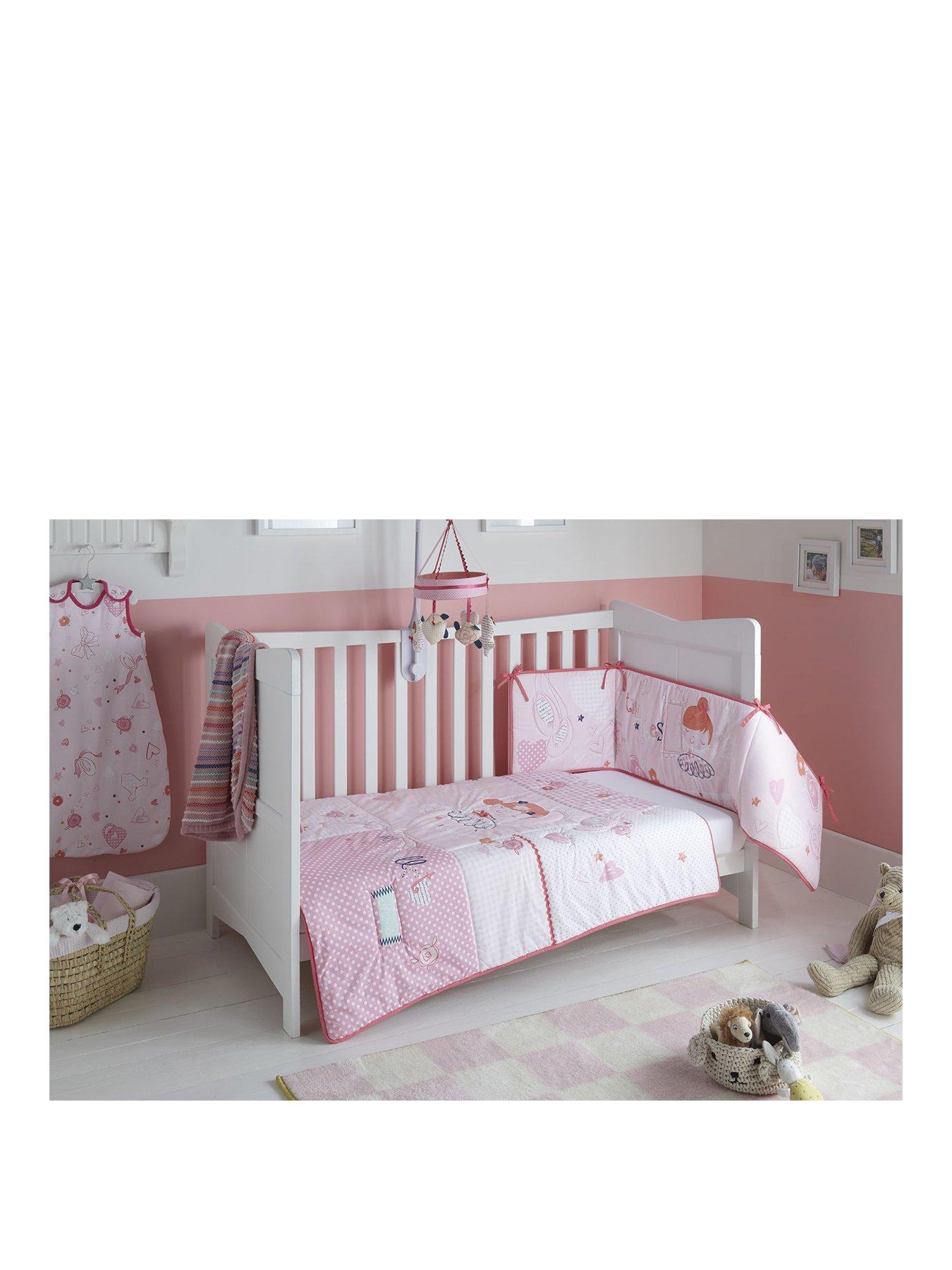 clair de lune pink cot bedding