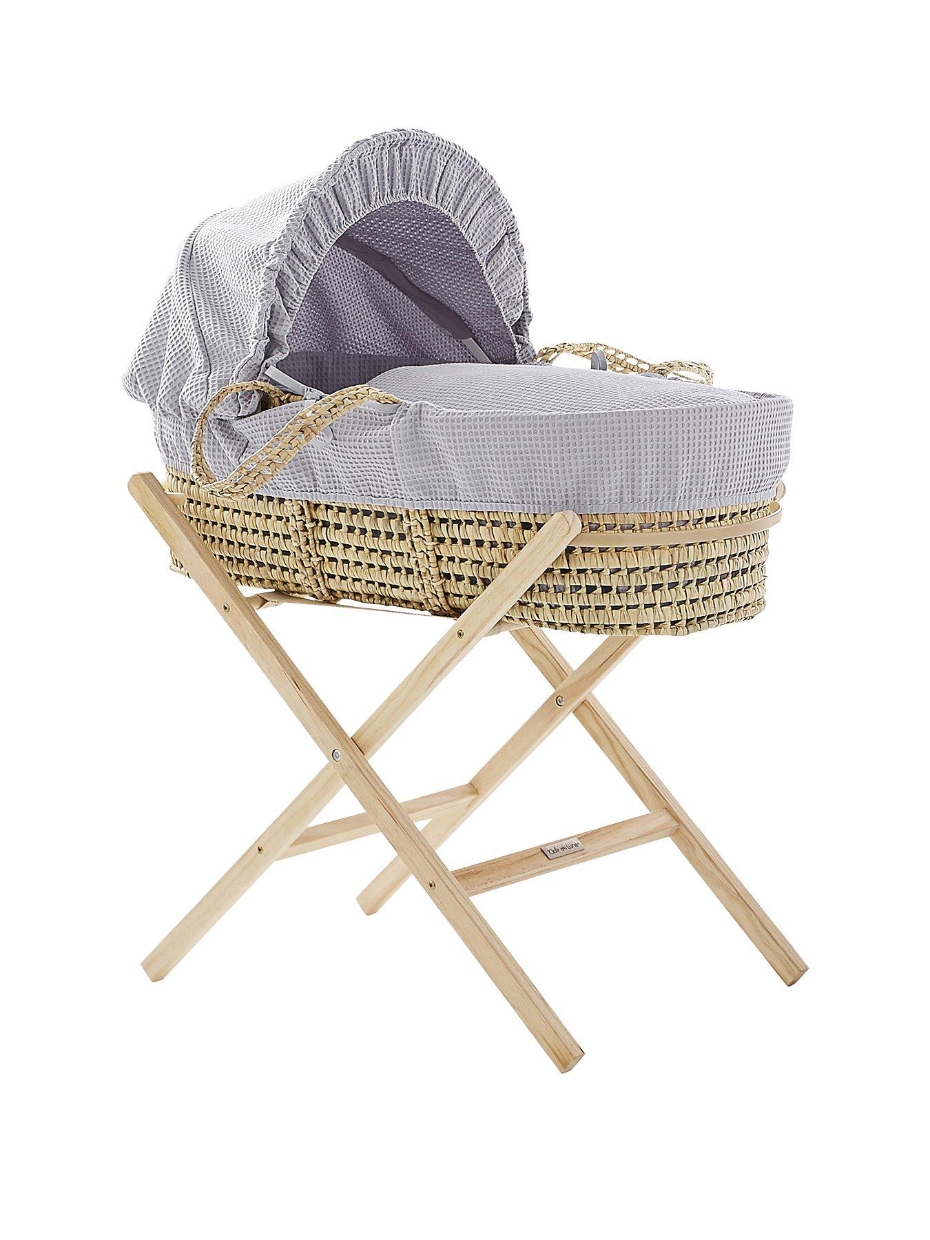 clair de lune moses basket stand grey