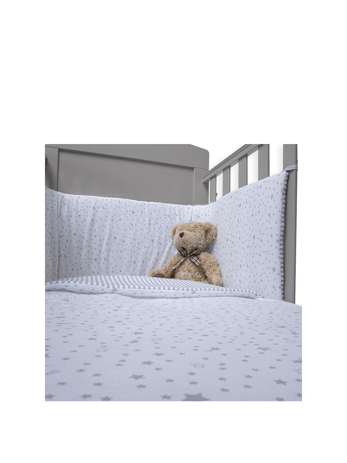 Stars Stripes Cot Bed Bedding Set Blue