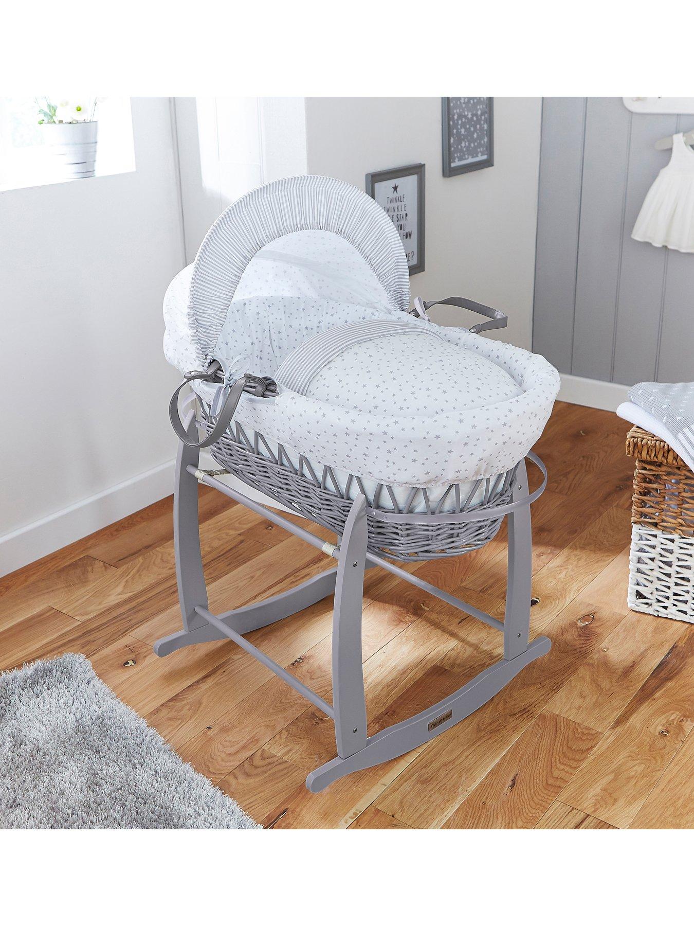 clair de lune moses basket white
