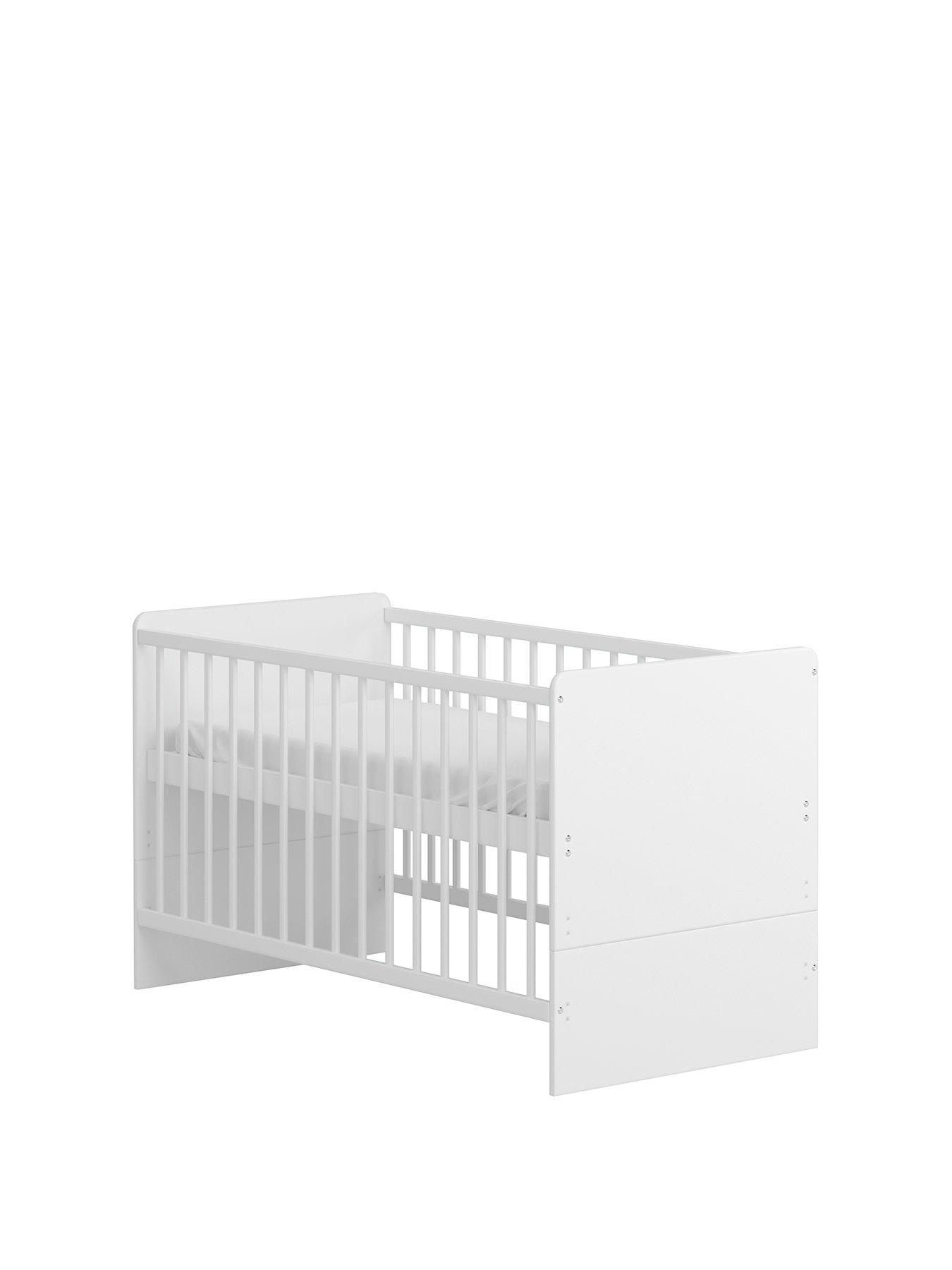 Image 3 of 7 of Little Acorns Portofino Cot Bed, Dresser and Single Wardrobe - White