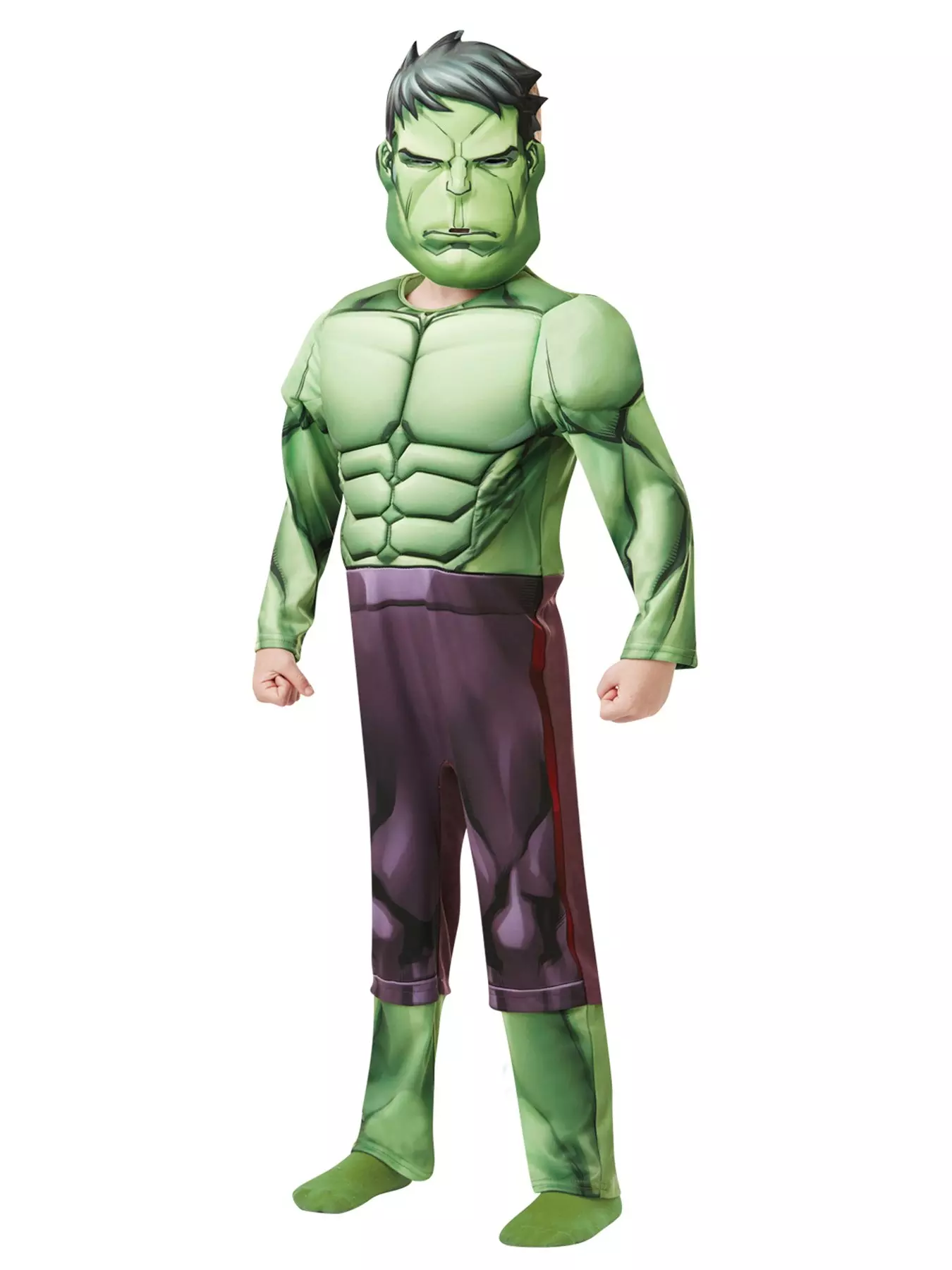 Kids Marvel Avengers Costume Hulk Age 3-8 Boys Costume Mask Muscle