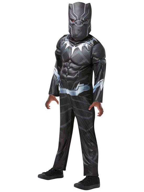 front image of the-avengers-black-panther-deluxe-padded-muscle-costume-9-10-years