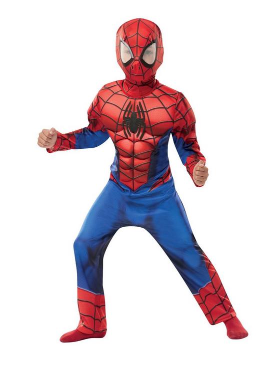 front image of spiderman-deluxe-ultimate-spider-man-muscle-costume