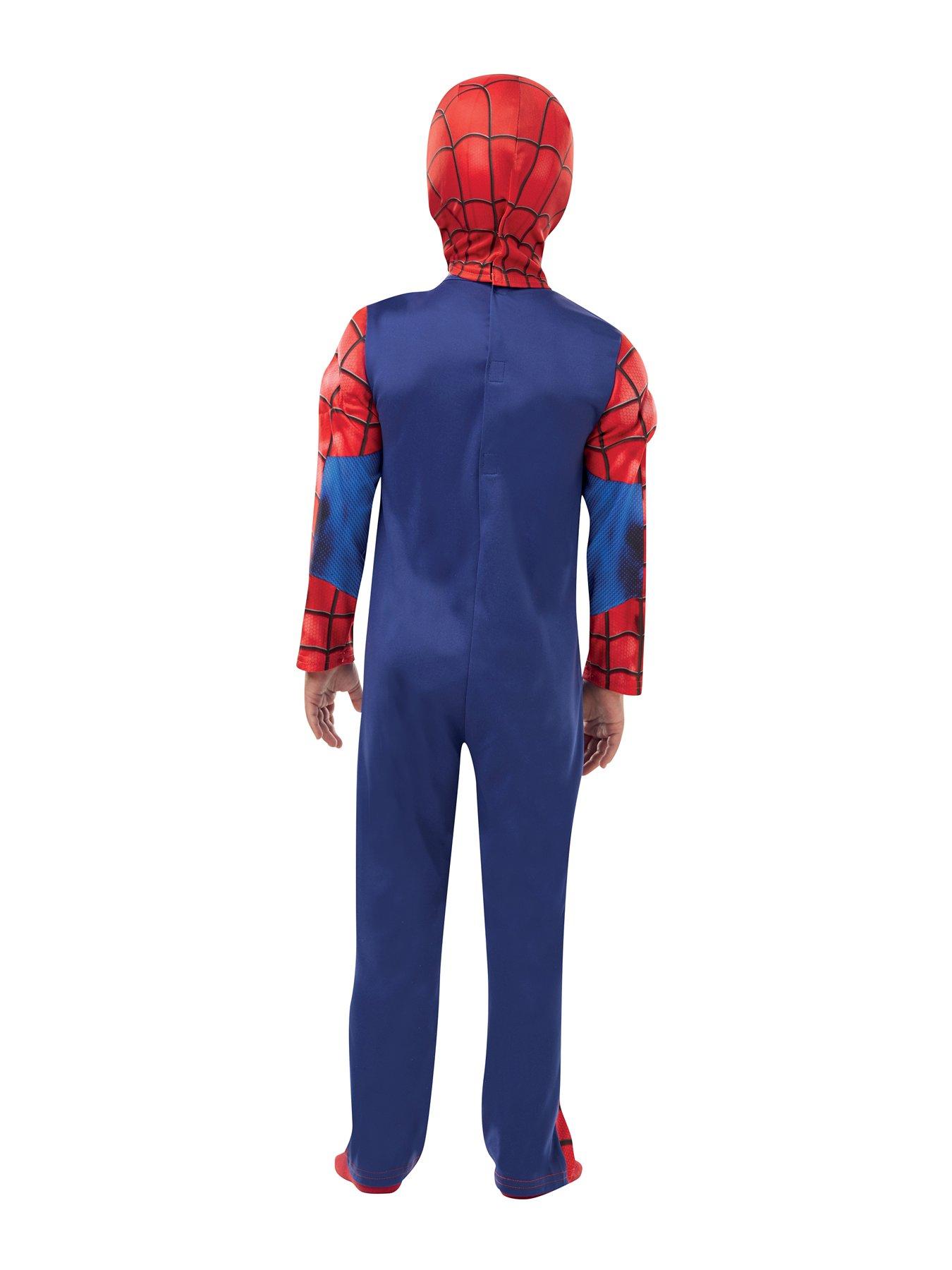 Spider-Man Child Costume Sz 7-8 Muscle Chest Jumpsuit W/boot