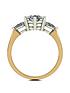  image of moissanite-9ct-gold-25ct-eq-total-oval-and-pear-shaped-trilogy-ring
