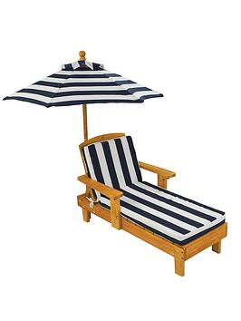 Product photograph of Kidkraft Outdoor Chaise Lounger With Umbrella from very.co.uk
