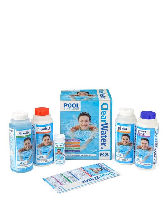 front image of clearwater-pool-chemical-starter-kit