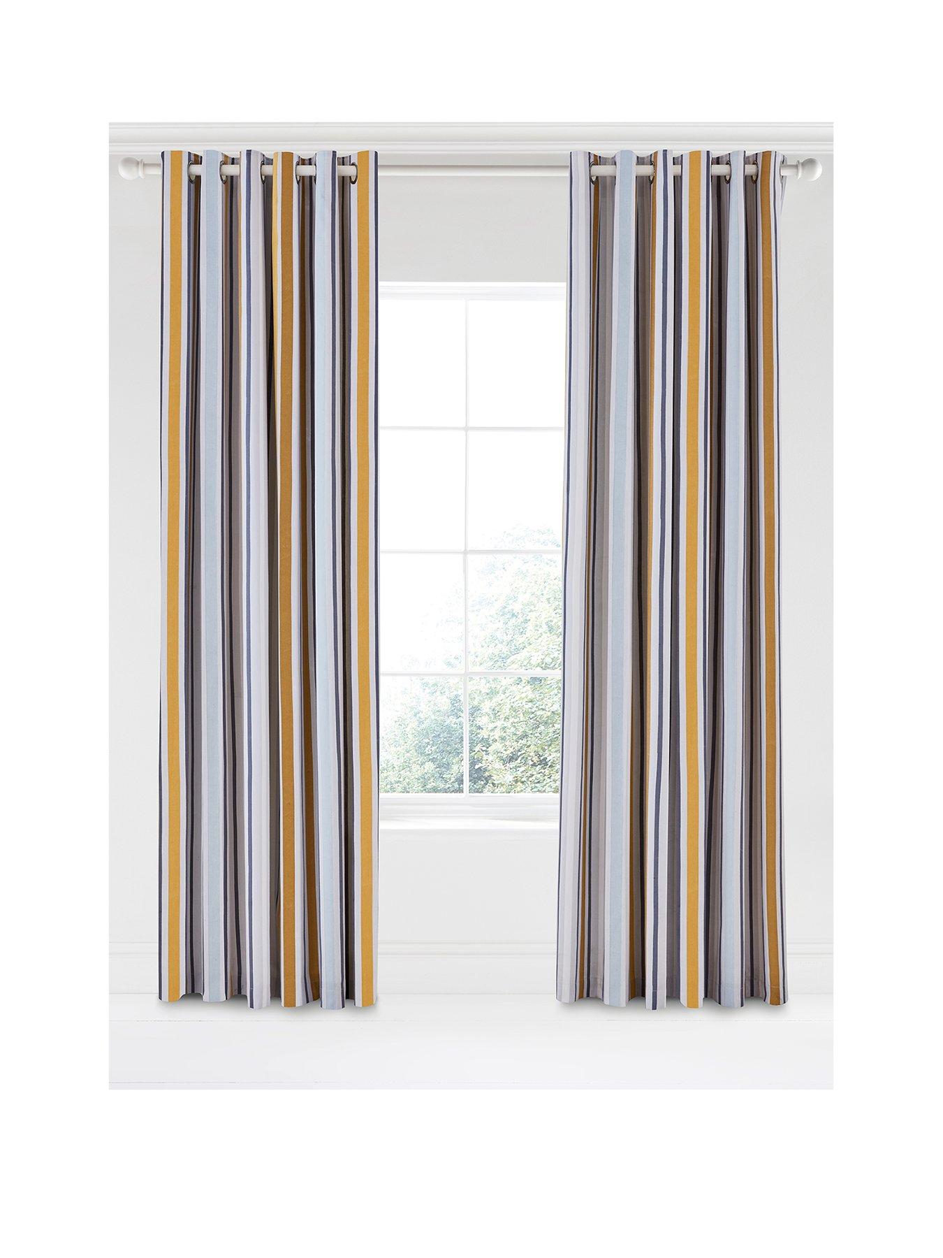 Scion Lintu 100 Cotton Panama Lined Eyelet Curtains 168 X 229