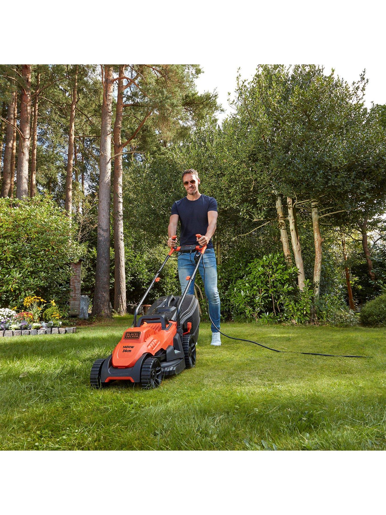 1400W 34 cm Lawnmower with Bike Handle Controls