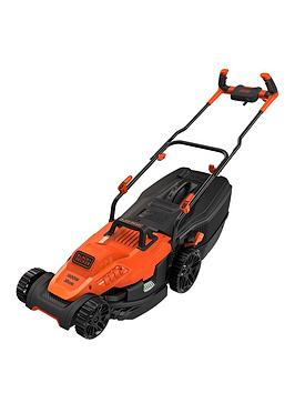 Product photograph of Black Decker 1600-watt 38cm Lawnmower With Bike Handle Controls from very.co.uk