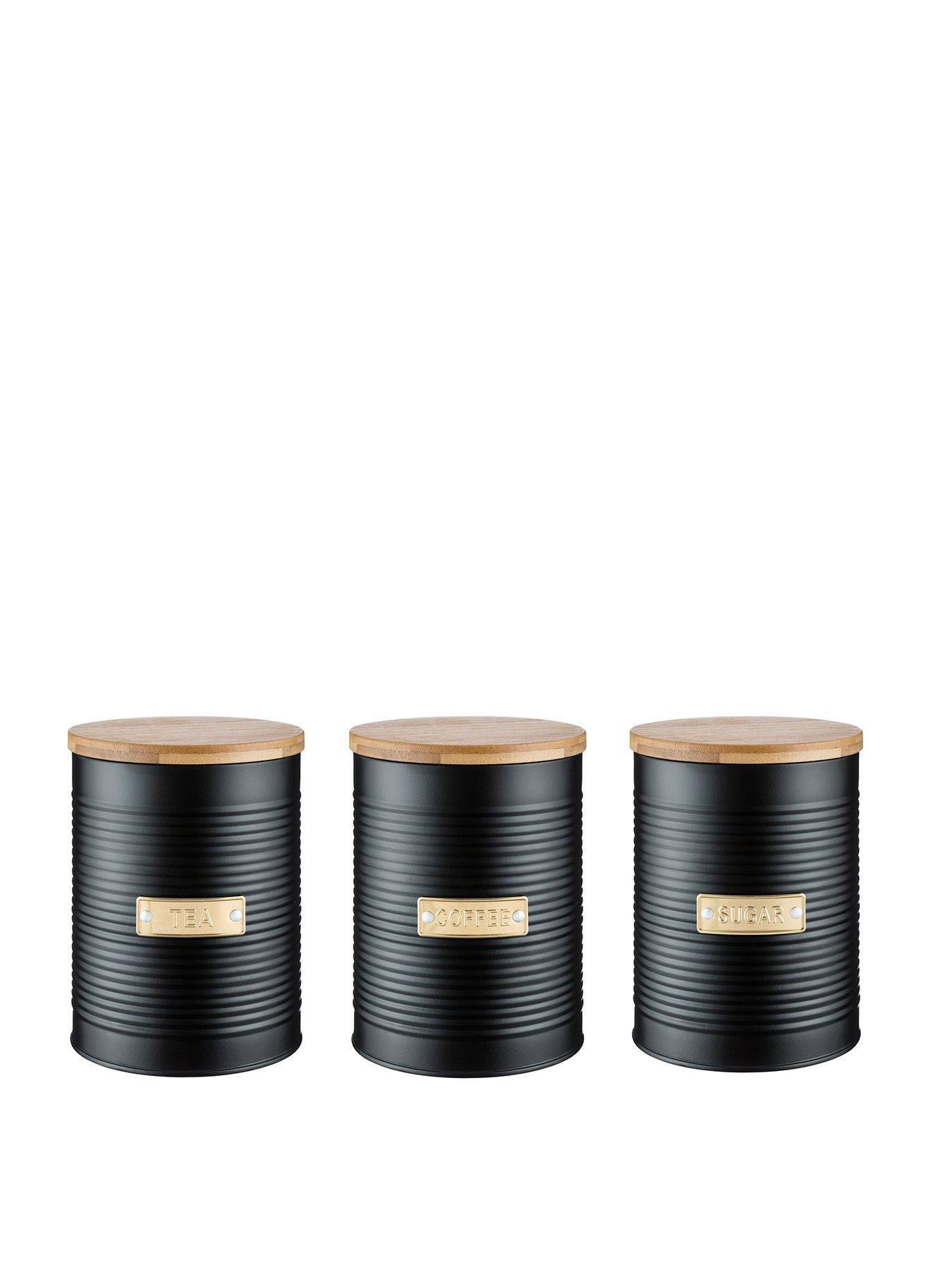 undefined Otto Black Tea, Coffee and Sugar Storage Canisters