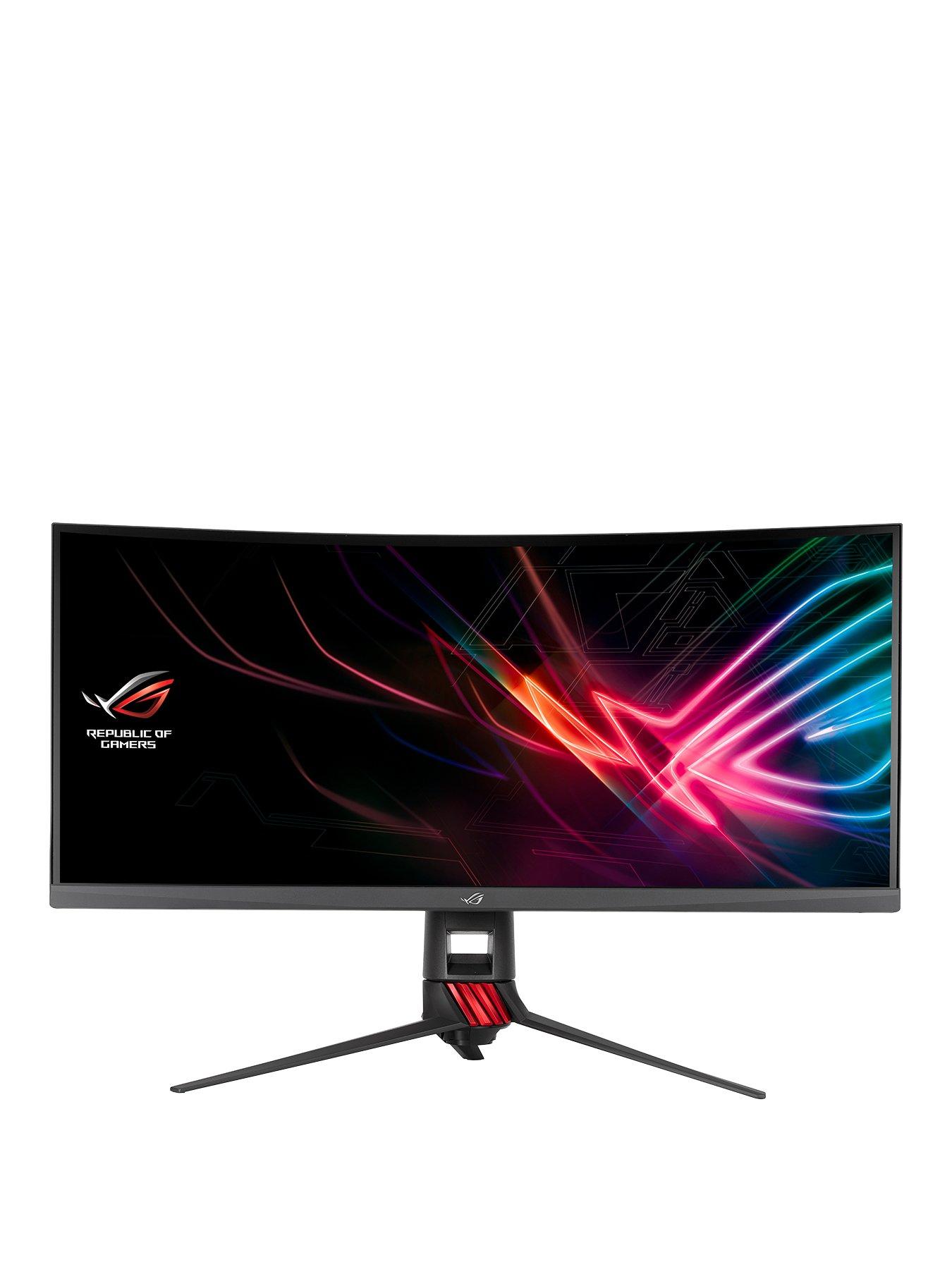 Asus Rog Strix Xg35Vq 35In Curved Gaming Monitor Uwqhd (3440X1440), 100Hz, Freesync&Trade;, Aura Rgb
