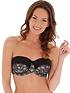  image of charnos-superfit-lace-padded-strapless-bra-blacknude