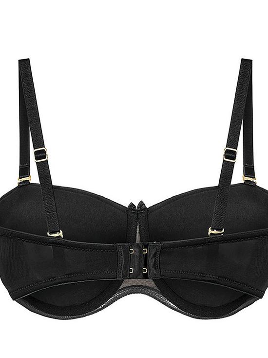 stillFront image of charnos-superfit-lace-padded-strapless-bra-blacknude