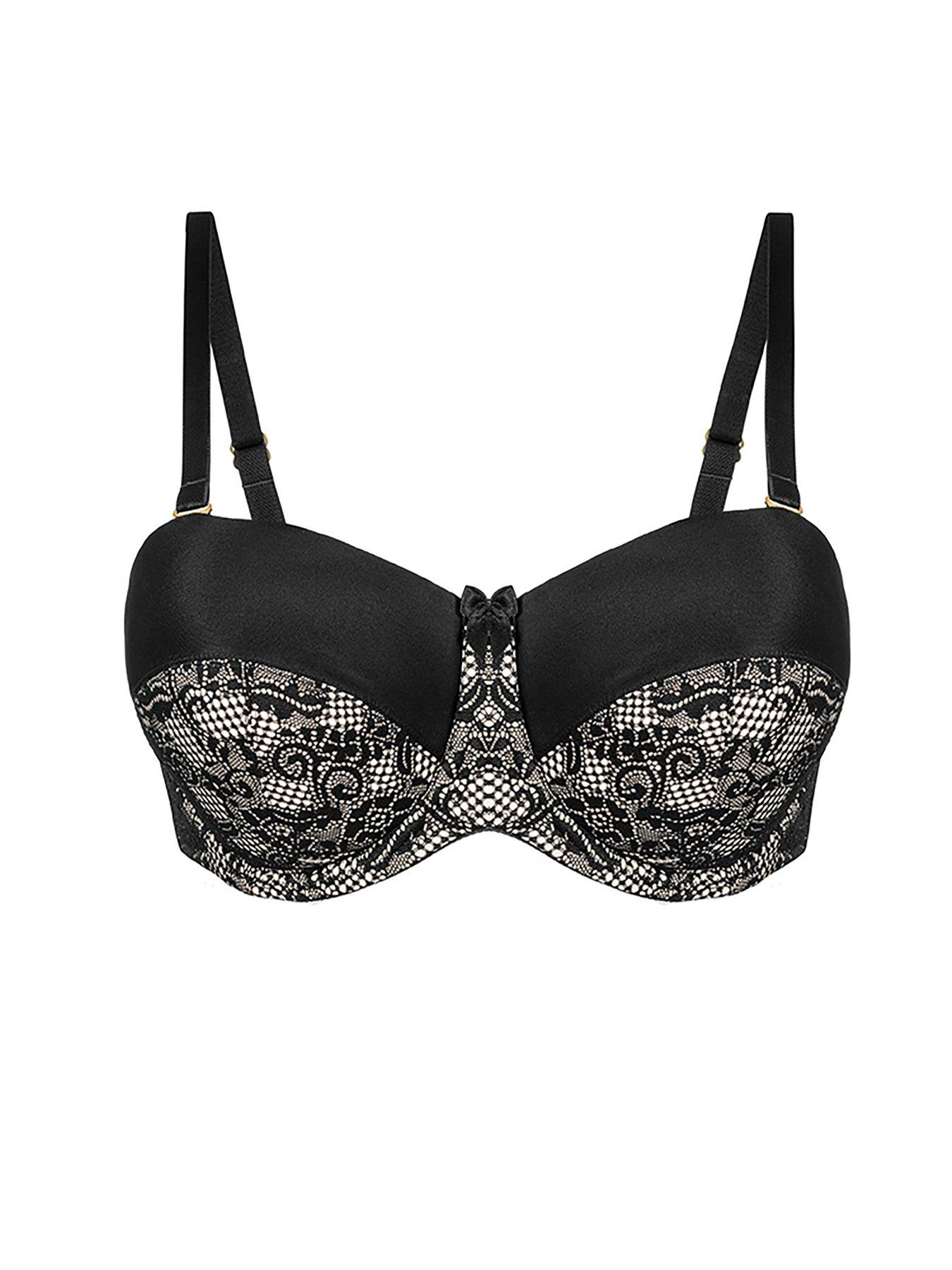Charnos Superfit Lace Padded Strapless Bra - Black/Nude